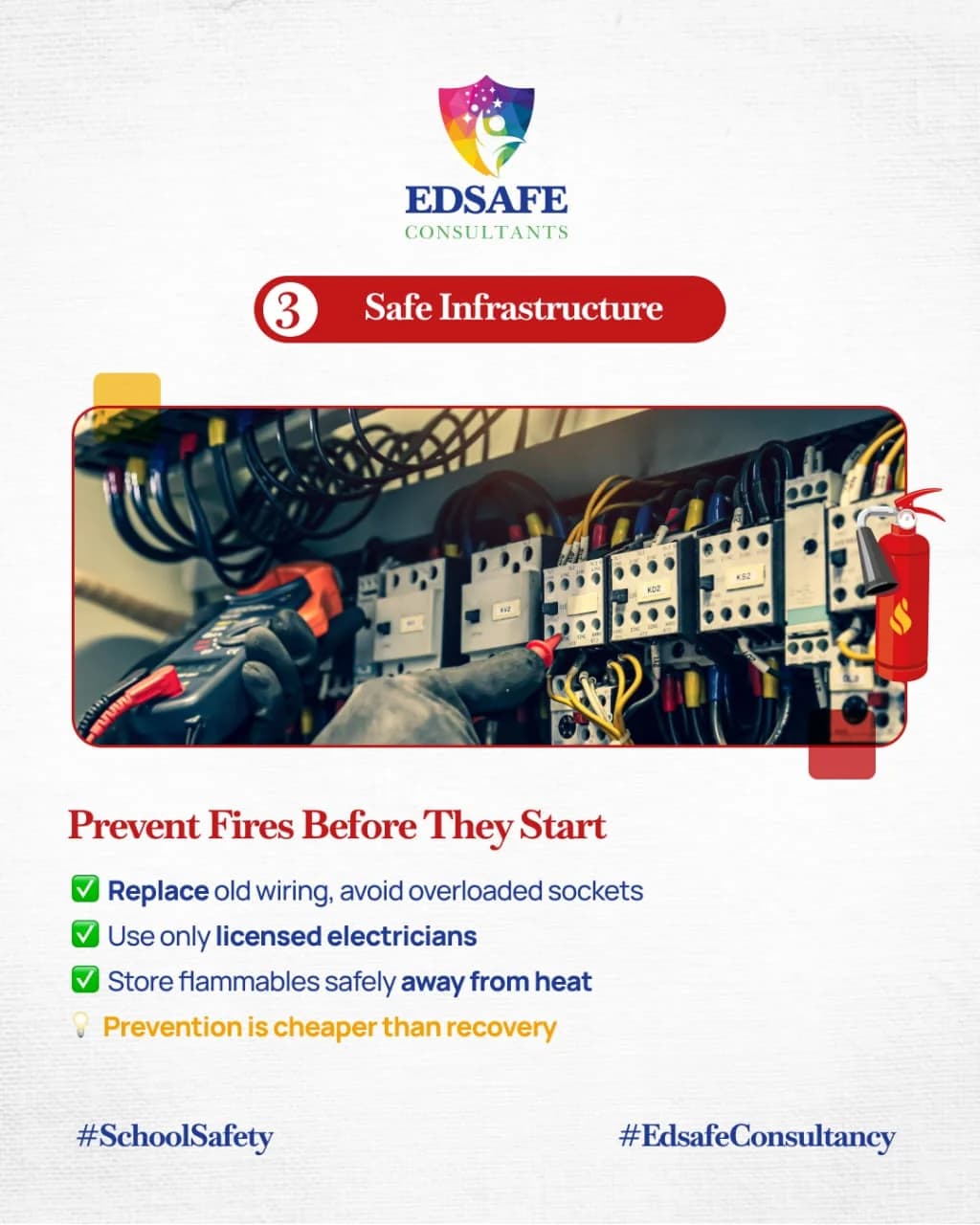 EDSAFE safety card: Safe Infrastructure, prevent fires before they start